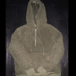 Fuzzy Green Hoodie